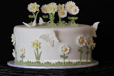 Springtime christening cake - Cake by Jake's Cakes