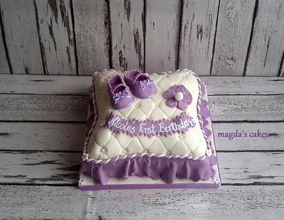 Pillow cake for 1st birthday. - Cake by Magda's Cakes (Magda Pietkiewicz)