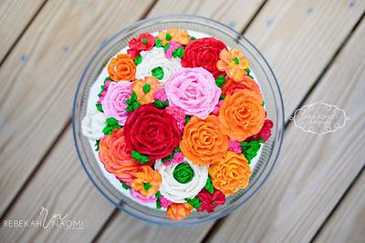 buttercream floral mothers day cake - Cake by Rebekah Naomi Cake Design