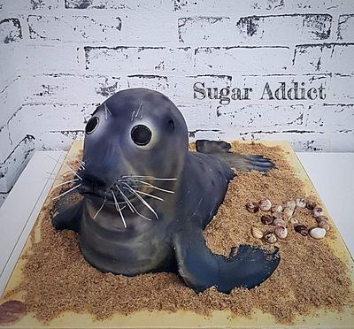 baby seal - Cake by Sugar Addict by Alexandra Alifakioti