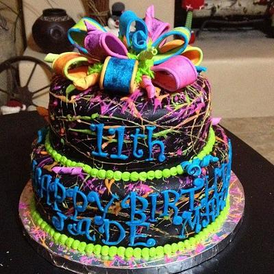 Paint splatter cake - Cake by beth78148
