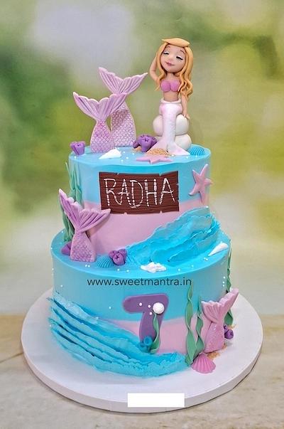 2 layer Mermaid cake in whipped cream - Cake by Sweet Mantra Homemade Customized Cakes Pune