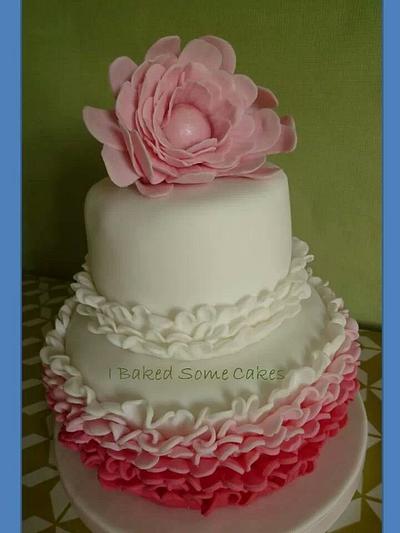 Pink Ruffles and Peony - Cake by Julie, I Baked Some Cakes