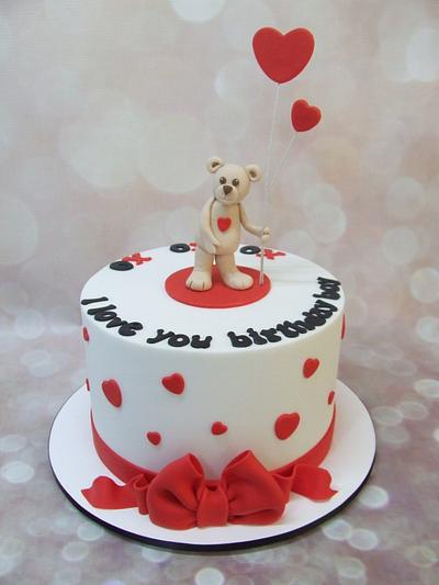 Teddy bear and hearts - Cake by Cake A Chance On Belinda