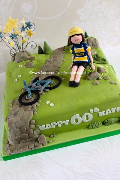 60th Leeds Rhinos and cycling fan - Cake by Zoe's Fancy Cakes
