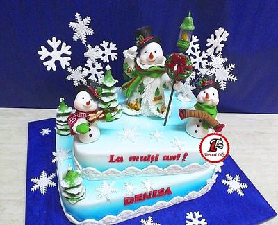 Winter Wonderland Snowman Cake_2 - Cake by Lacrimioara Lily