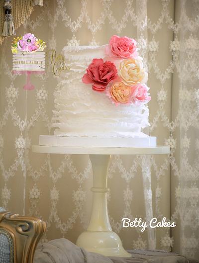 Ruffled wedding cake  - Cake by BettyCakesEbthal 