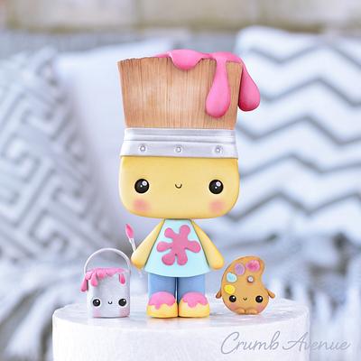 Paintbrush Cake Topper ;) - Cake by Crumb Avenue