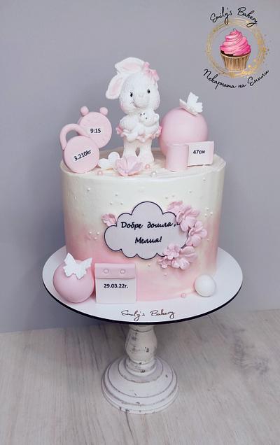 Welcome baby Meliya - Cake by Emily's Bakery