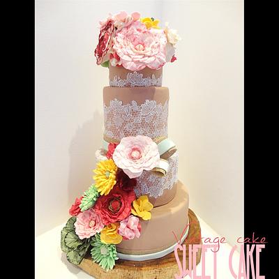 Vintage wedding cake  - Cake by Sweet cake Lafuente