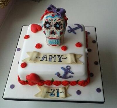 Sugar Skull Mexican tattoo cake - Cake by Laura