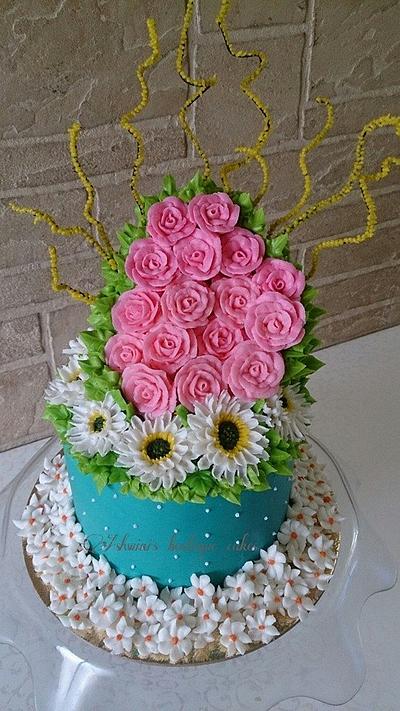 Buttercream floral bouquet - Cake by Ashwini Tupe