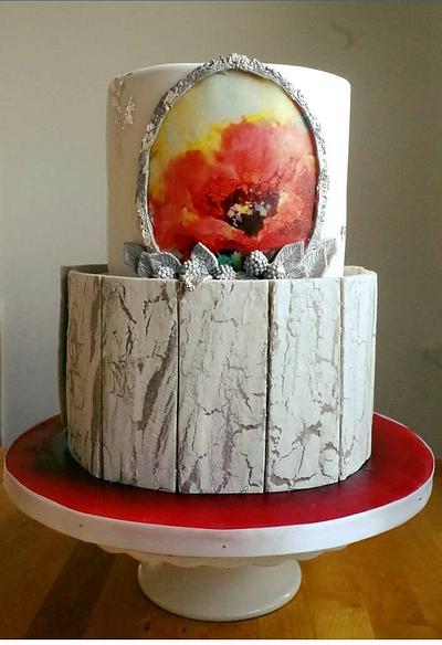 Red and white wedding cake - Cake by TinkaCakes