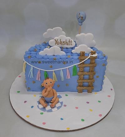 6 months cake for baby boy - Cake by Sweet Mantra Homemade Customized Cakes Pune