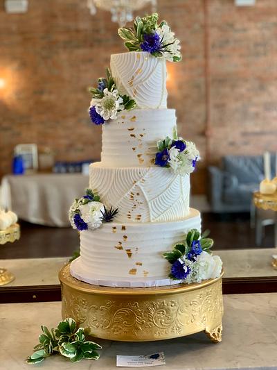 Textured Wedding Cake - Cake by Brandy-The Icing & The Cake