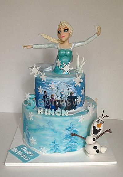 Frozen Theme Cake - Cake by Onebitesweet