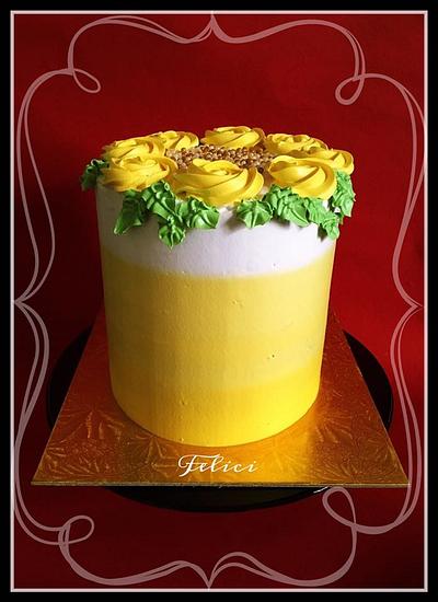 Lemon Floral Delight - Cake by Felici - Bake Craft by Ankna