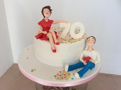 70's birthday  - Cake by Cinta Barrera
