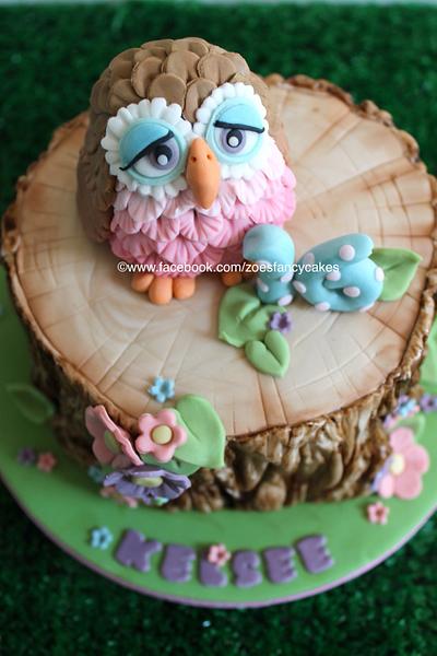 little owl cake and tree bark tutorial - Cake by Zoe's Fancy Cakes
