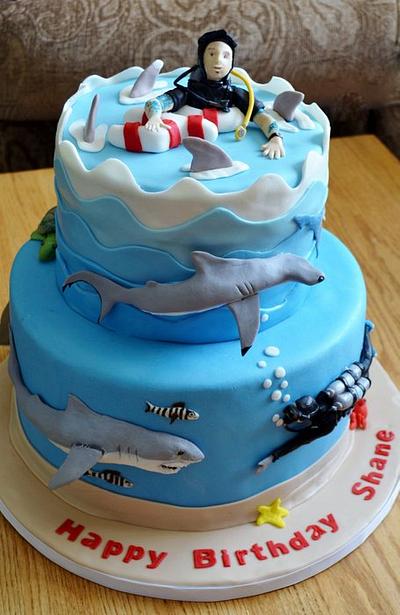 SHARKS - Cake by Jenny Kennedy Jenny's Haute Cakes
