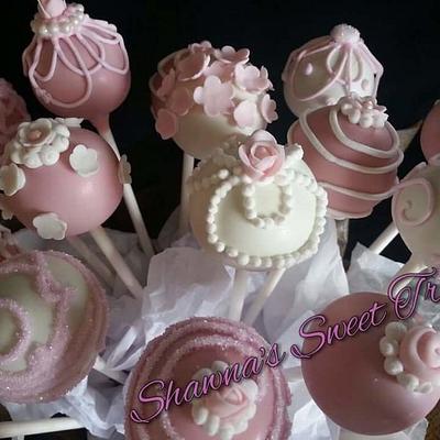 Vintage Style Bridal Shower Cakepops  - Cake by Shawna