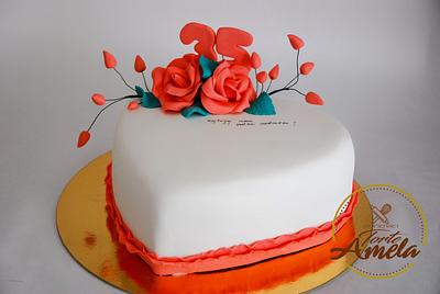 Roses heart cake - Cake by Torte Amela