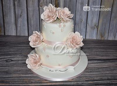 Wedding cake with roses - Cake by Daria Albanese