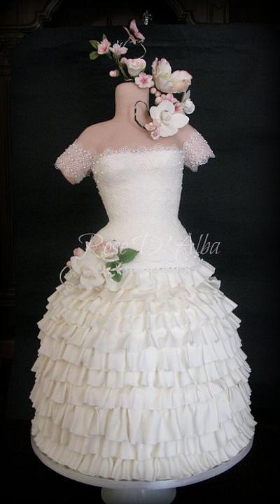 Dress Wedding cake - Cake by Rose D' Alba cake designer