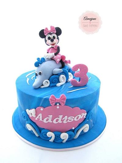 Minnie riding a dolphin - Cake by aimeejane