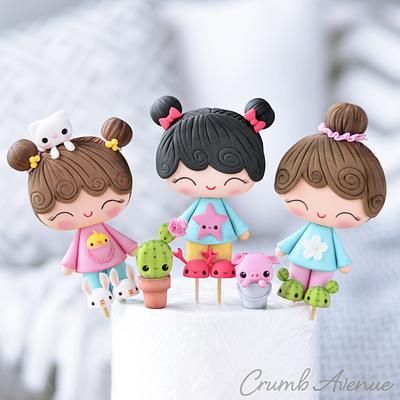 Cute Girl Cake Toppers - Cake by Crumb Avenue