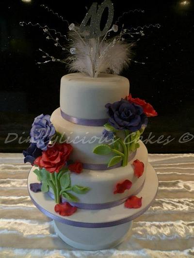 3 tier rose cake - Cake by Dinkylicious Cakes