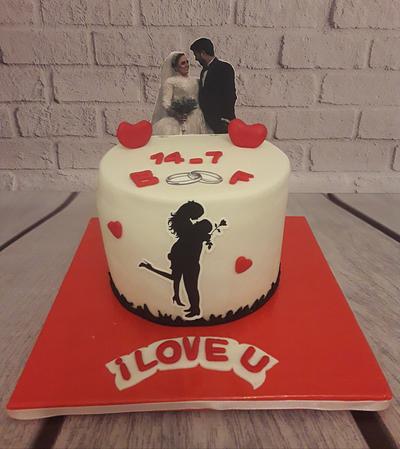 Anniversary cake  - Cake by Noha Sami