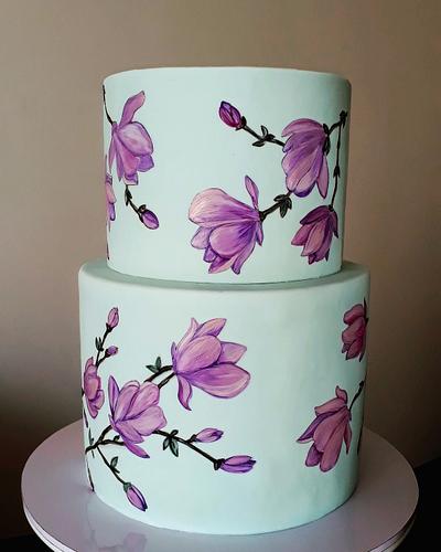 Painted florals - Cake by Couture cakes by Olga