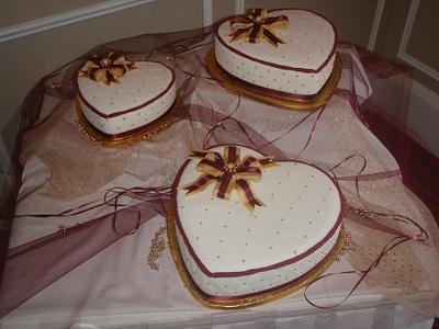 Love hearts wedding  - Cake by femmebrulee