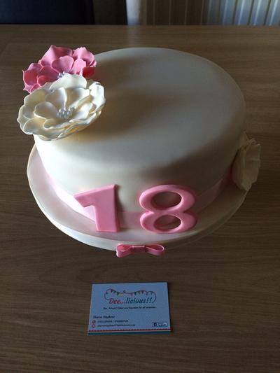 Pretty 18th birthday cake - Cake by Dee...licious!! Cakes and cupcakes for all occasions 