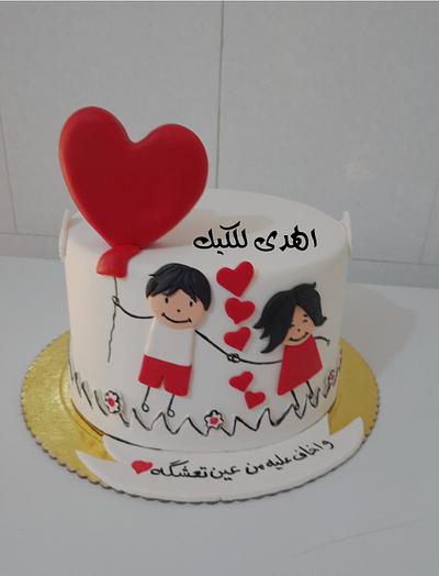 كيكة عيد زواج - Cake by Alhudacake 