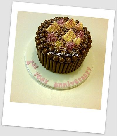 Chocolate Celebration Cake for 1st Wedding Anniversary - Cake by Kays Cakes