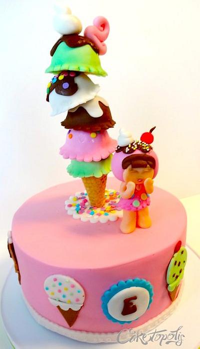 Ice cream cone kawaii cake - Cake by Caketopolis