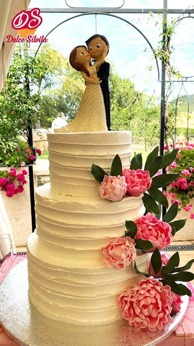 Peony wedding Cake - Cake by Dulce Silvita
