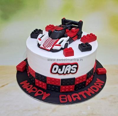Lego Car cake in cream - Cake by Sweet Mantra Homemade Customized Cakes Pune