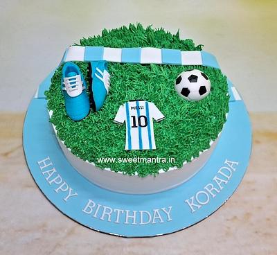 Messi theme cake in football - Cake by Sweet Mantra Homemade Customized Cakes Pune