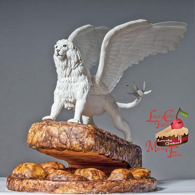 Albigma Mantigora with feathered wings, mighty and proud! - Cake by Fabio Marino Sugar Artist 