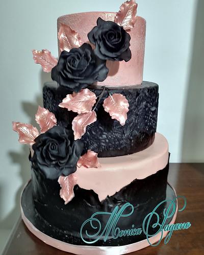 Torta rosa gold e nero - Cake by Monica Pagano 