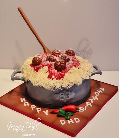 Pot of Spaghetti and Meatballs Cake  - Cake by Marias-cakes