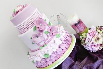 Ombré and Pearls Baby Shower - Cake by Beau Petit Cupcakes (Candace Chand)