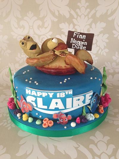 'Crush & Squirt' Finding Nemo 18th Birthday cake - Cake by Sugar Sweet Cakes