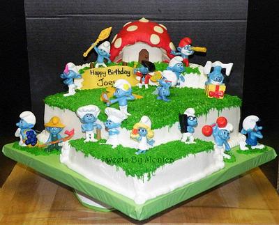 A Smurfy Birthday! - Cake by Sweets By Monica