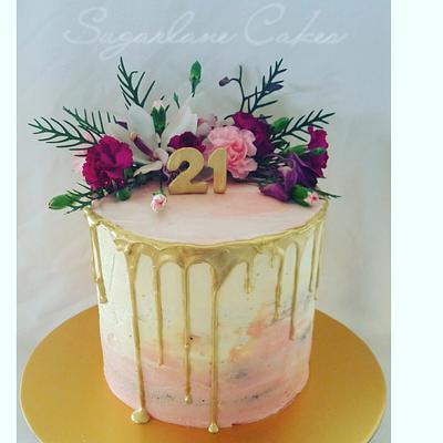 21st cake  - Cake by Sugarlane Cakes