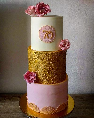 70th birthday cake for a lady - Cake by Janeta Kullová