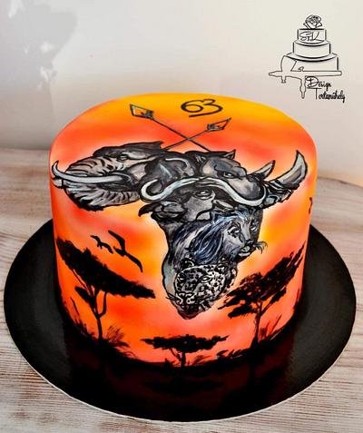 Africa Big 5 Animals Cake - Cake by Krisztina Szalaba